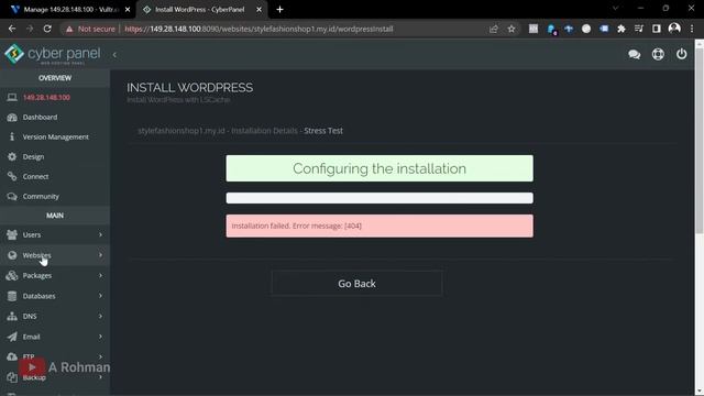 Cara Mengatasi Gagal Install Wordpress di Cyberpanel - Error message [404] смотреть онлайн
