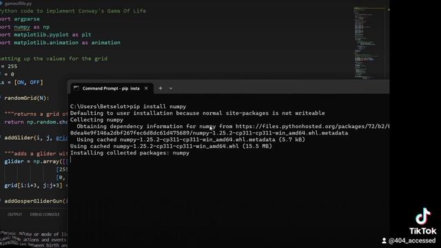 Conway’s Game Of Life in python смотреть онлайн