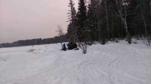 Самодельная зимняя палатка на снегоходные сани
