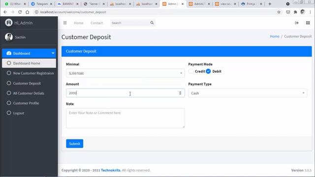 How to set credit debit amount on HTML table with CSS Bootstrap in Codeigniter Account Project
