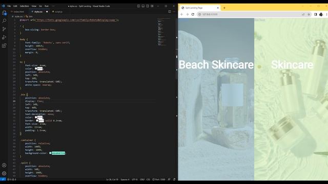 How To Create Split Landing Page With Javascript?