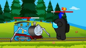 Among us & Thomas 🆚 Black Giant Among Us - 어몽어스 Among us Animation