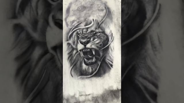 Lion and eagle tattoo in process! смотреть онлайн
