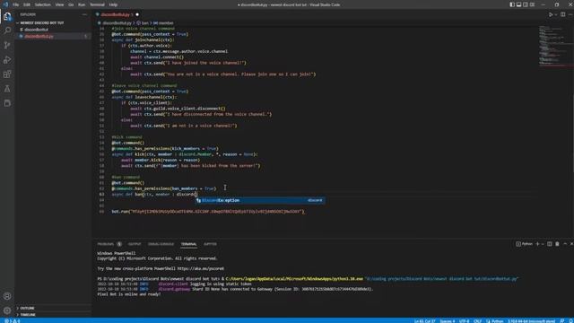 How to make a Discord Bot | Part 4: Ban, Kick, Purge commands | Discord.py смотреть онлайн