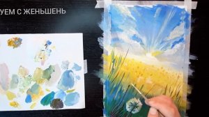 Как нарисовать Одуванчиковое Поле Акрилом #рисование #акриловаяживопись