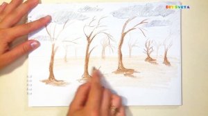 «Поздняя осень» видеоуроки по рисованию для детей 6-7 лет #видеоуроки #изо #воспитатель #дети