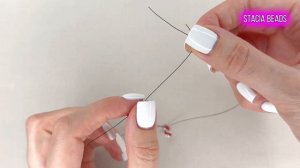 Простое кольцо из бисера Карамельная трость.  Легкое колечко из бисера. Beaded ring