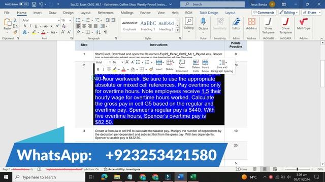 Exp22_Excel_Ch02_ML1 - Katherine's Coffee Shop Weekly Payroll | Excel Chapter 2 Mid-Level 1 Payroll