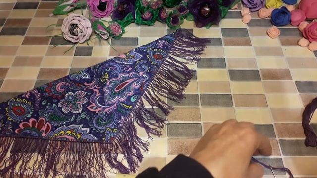 Платочек с бахромой для разного вида поделок. смотреть онлайн