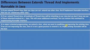 Difference Between Extends Thread Class And Implementing Runnable Interfae