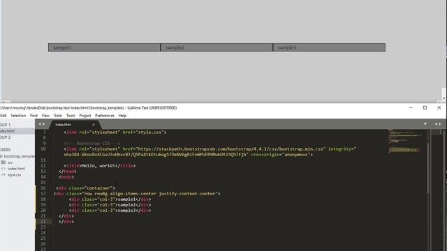 Bootstrap вертикальное и горизонтальное выравнивание блоков, основные классы. смотреть онлайн