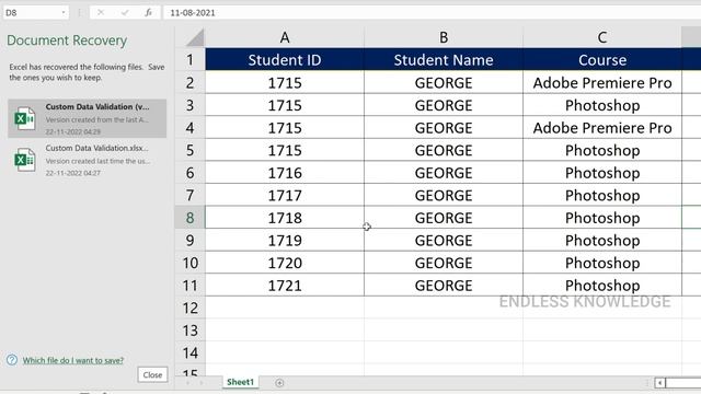 How to Recover Excel file in Tamil