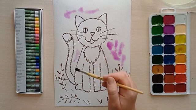 Рыжий котёнок на полянке. смотреть онлайн