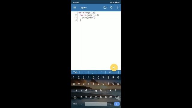 HOW TO PRINT SERIES LIKE 1 12 123 .... AND MORE IN PYDROID IN MOBILE смотреть онлайн