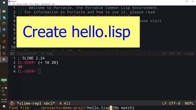 Try Portacle - a Common LISP IDE смотреть онлайн