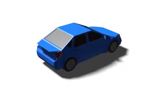 Racing ring car hatchback low poly 3D model FRF2X10S