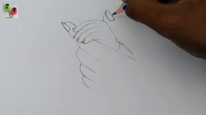 Baby holding mother's finger drawing || pencil sketch||Gali Gali Art ||