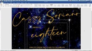 STARRY MIDNIGHT BLUE | How to make DEBUT INVITATION in Microsoft Word (MS Word) | Cassy Soriano