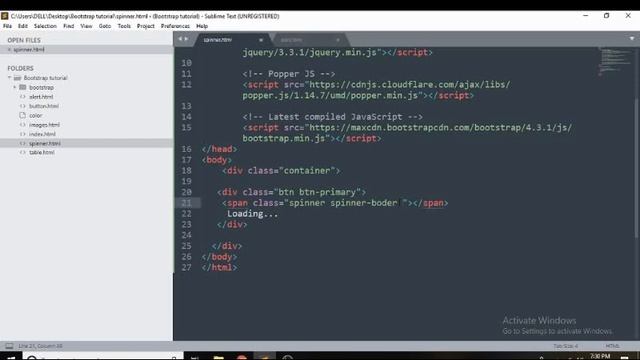 Bootstrap 4 Tutorials - Loading Button (Spinner)