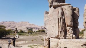 The Twin 720 Ton Megalithic Colossi Of Memnon Near Luxor In Egypt. Filmed In October 2021