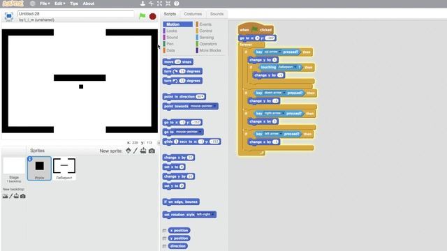 Лабиринт на Scratch за 10 минут! Для начинающих