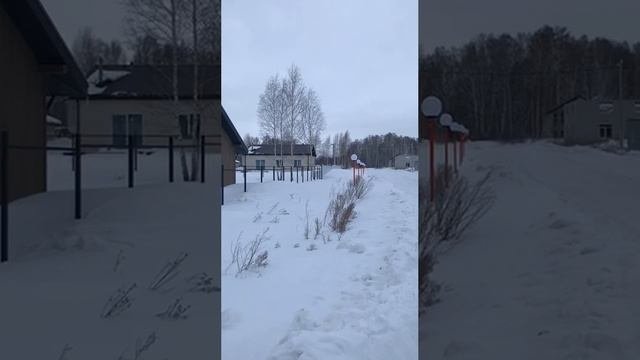 Коттеджный поселок Облепиха в Новосибирске зимой