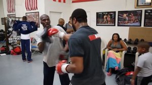 Jean Pascal padwork with Roger Mayweather