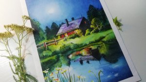 Ночь АКВАРЕЛЬЮ // Night WATERCOLOR