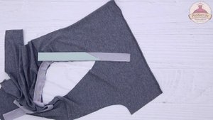 Обработка V образного выреза трикотажного изделия  Способ 2