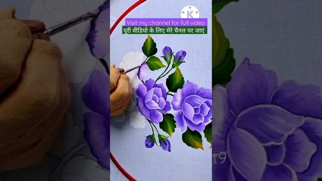 Rose Flower Painting tutorial Fabric painting on clothes