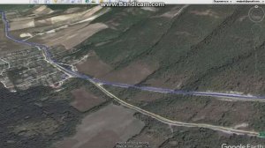 Путь от ст. Тоннельная до Анапы на Google Earth