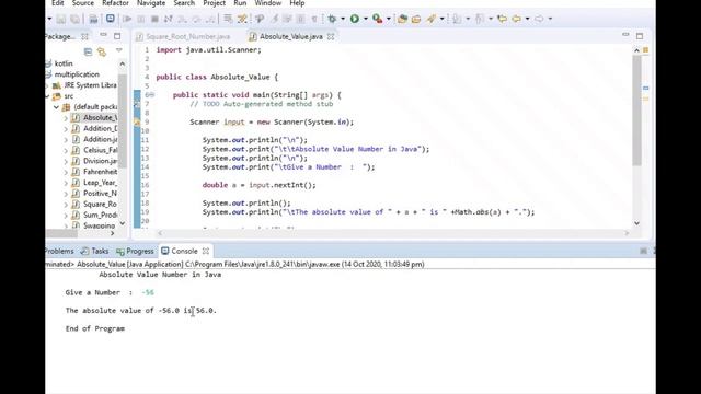 Absolute Value Number in Java