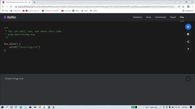Kotlin tutorial : Kotlin Syntex