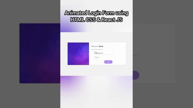 animated login page in react js | animated login form html css |  html css javascript tutorial