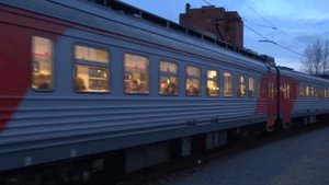 Новый Электропоезд ЭТ4А отпр. с Балтийского вокзала СПБ-Луга РЖД