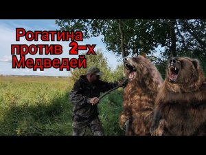 Рогатина против 2-х медведей!