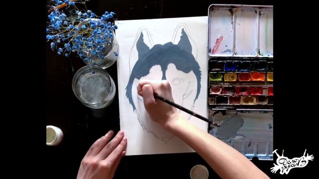 Рисуем хаски. смотреть онлайн