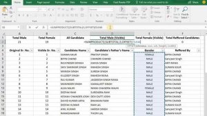 COUNTIF FUNCTION IN FILTERED DATA (HINDI LANGUAGE)