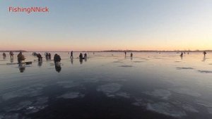 Рыбалка в толпе на Волге. Первый лёд 2020 - 2021.