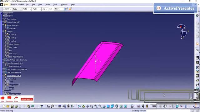 CATIA|HOW TO CREATE TOOLING DIRECTION FROM A SURFACE USING INERTIA|CENTER OF GRAVITY POINT|TRIMS|