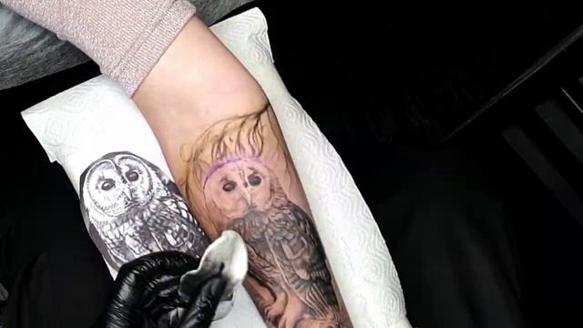 Process tattoo time lapse  | Тату сова  | Time lapse