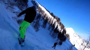 Snowboarding in Saalbach, Austria 2019