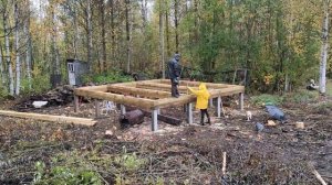 Строим баню своими руками/сделали третий венец.