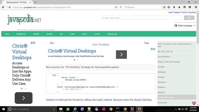 Best practice for "DO Nothing" Strategy for InterruptedException.
- javapedia.net смотреть онлайн