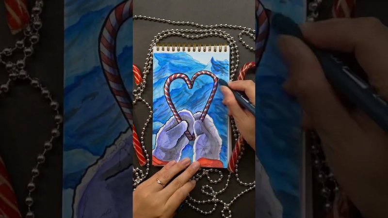 По уроку @dari_art1 #акварель #творчество #рисование #speedpaint #aquarelle #winter
