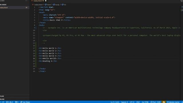 HTML For Beginners | How to use Heading Tags H1 to H6 in HTML5