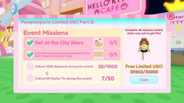 HOW TO GET FREE POMPOMPURIN BACKPACK? TIPS AND TRICKS | My Hello Kitty Cafe || ROBLOX смотреть онлайн