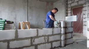 перегородки из пеноблока. весь поцесс