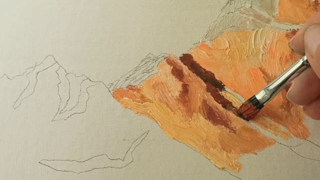 Горы в непогоду. ПРОСТАЯ КАРТИНА маслом. Процесс создания горного пейзажа
