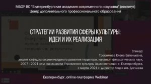 Стратегии развития сферы культуры: идеи и их реализация